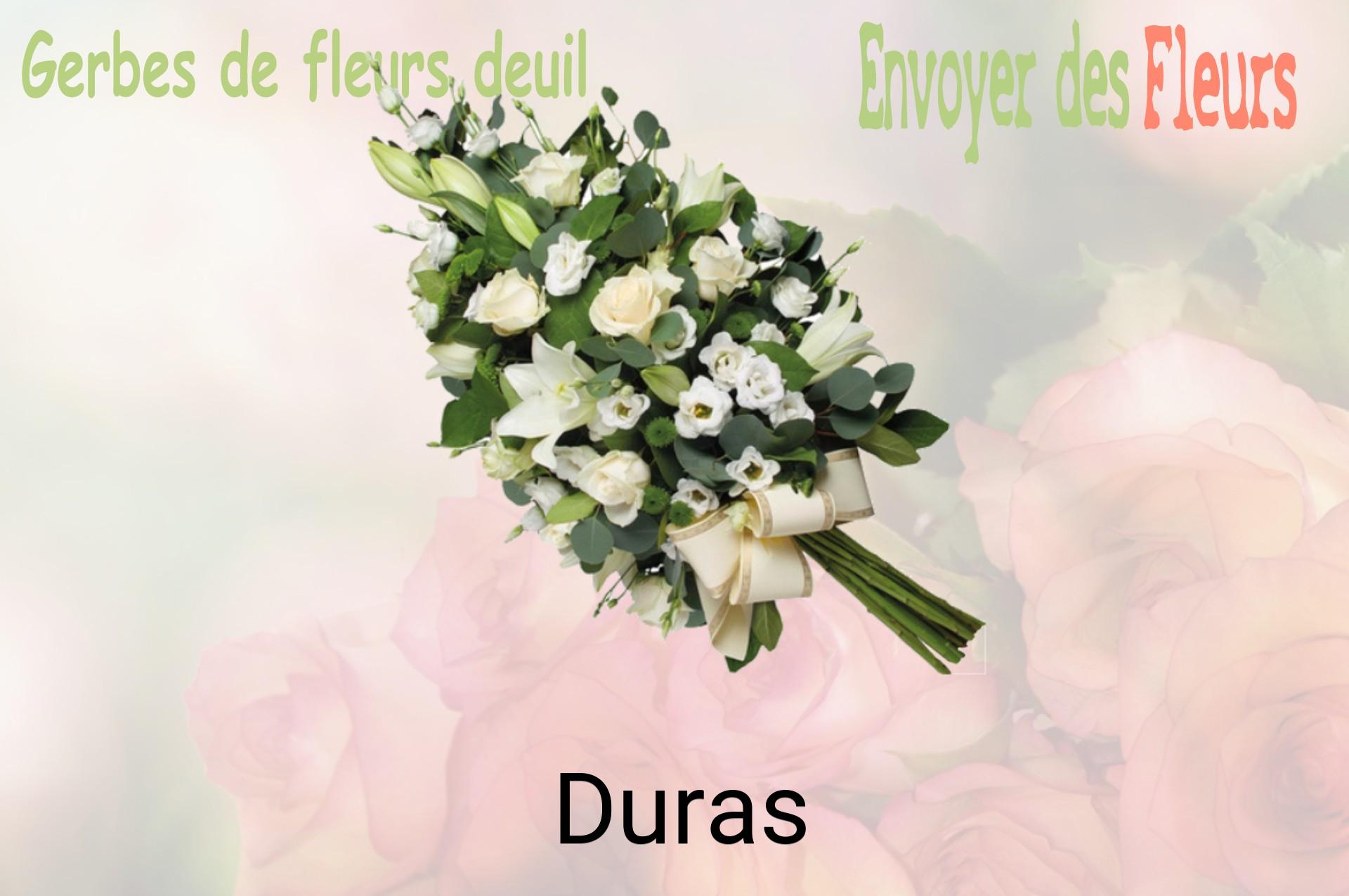 Gerbe de fleurs de deuil livrée à Duras